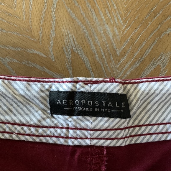 Aeropostale Size 10 Cotton Wine Colored Midi Shorts - Picture 3 of 5